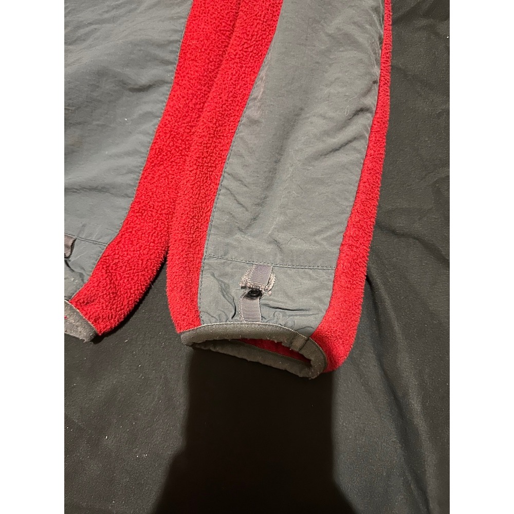 The North Face Denali Full Zip Fleece Jacket Red Grey Mens Medium Pit Zips - Picture 8 of 8
